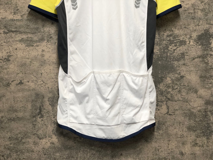 KK437 コロンビア Columbia 半袖 サイクルジャージ 白 黄 L