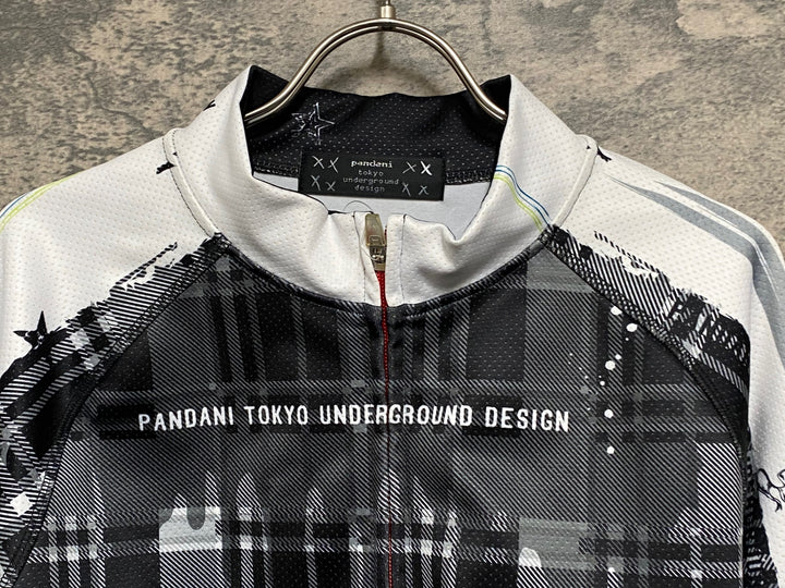 JR924 パンダーニ PANDANI 長袖 サイクルジャケット 黒 白 チェック M 裏起毛