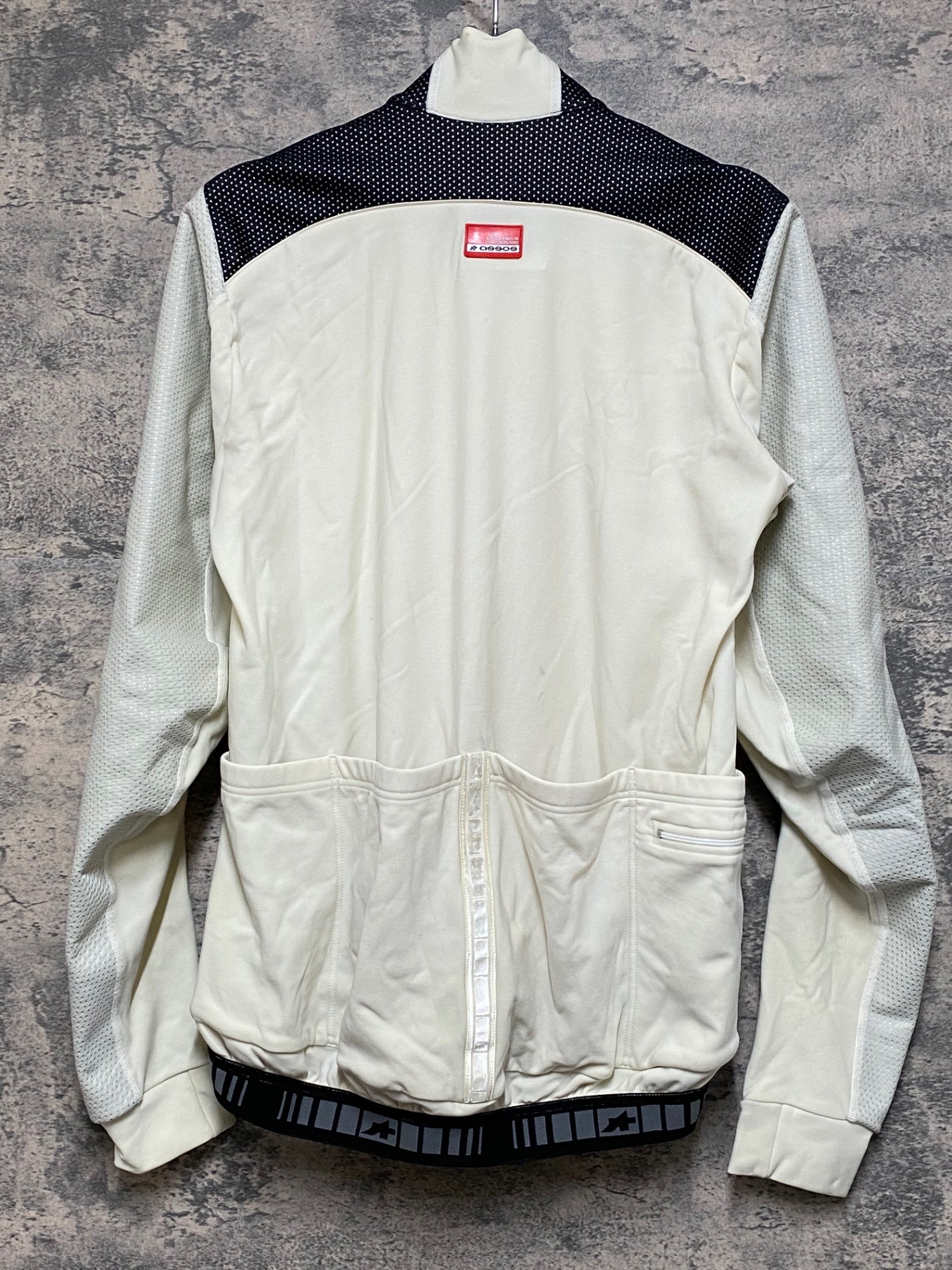 JQ187 アソス assos AIR BLOCK 851 長袖サイクルジャケット 白黒 M 裏