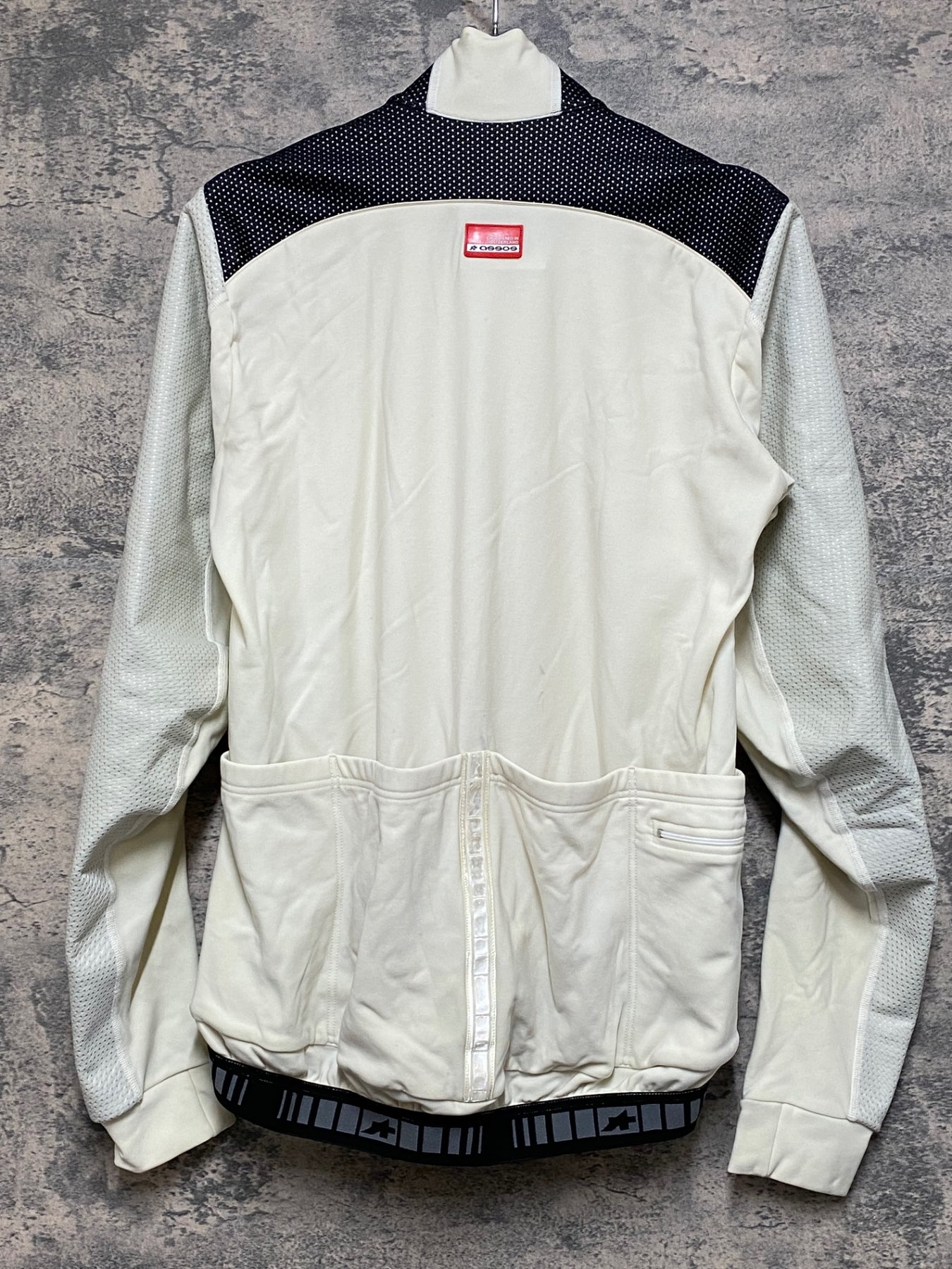 JQ187 アソス assos AIR BLOCK 851 長袖サイクルジャケット 白黒 M 裏