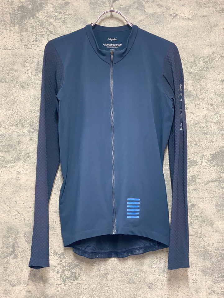 KB607 ラファ Rapha PRO TEAM LONG SLEEVE AERO JERSEY 長袖 サイクルジャージ ネイビー L