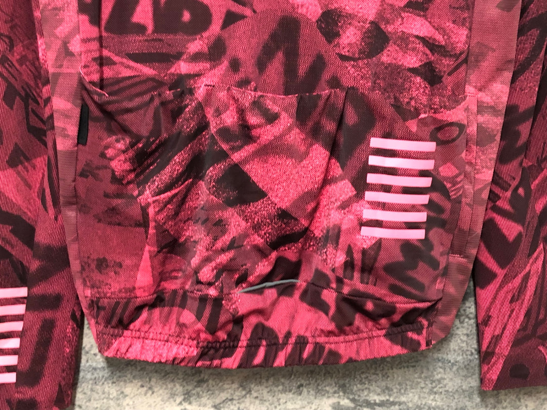 KM922 ラファ Rapha PRO TEAM LONG SLEEVE THERMAL JERSEY ROAD GRAFFITI 長袖 サイクルジャージ ピンク L