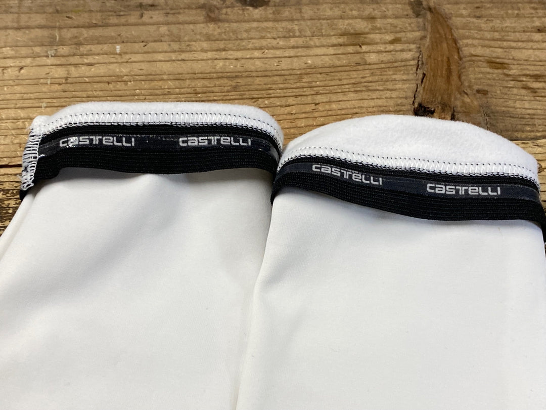JT067 カステリ CASTELLI アームウォーマー 白 S 裏起毛