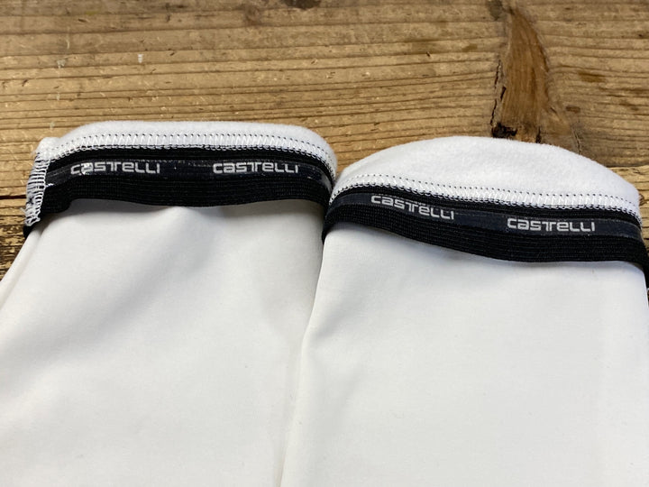 JT067 カステリ CASTELLI アームウォーマー 白 S 裏起毛