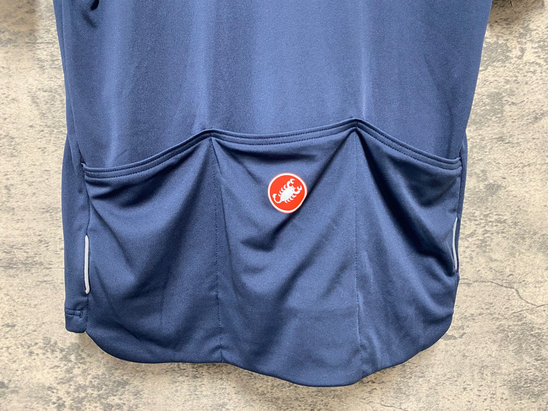 JZ251 カステリ CASTELLI 半袖 サイクルジャージ 濃紺 L