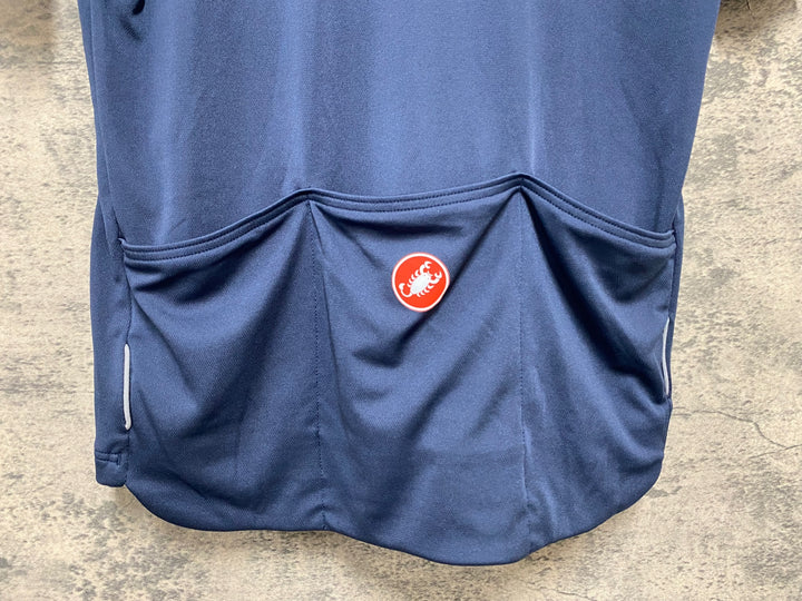 JZ251 カステリ CASTELLI 半袖 サイクルジャージ 濃紺 L