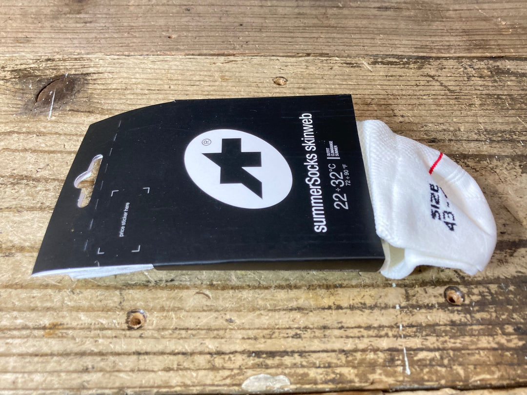 JQ206 アソス assos summerSocks skinweb サイクルソックス 白 2