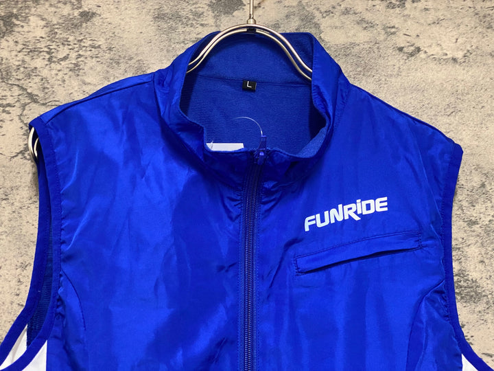 KG275 ファンライド FUNRIDE サイクルベスト ジレ 青 白 L