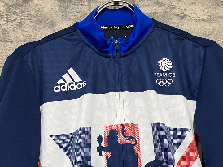 KG332 アディダス adidas 半袖 サイクルジャージ 紺 GREAT BRITAIN  ※サイズ不明、タグカット