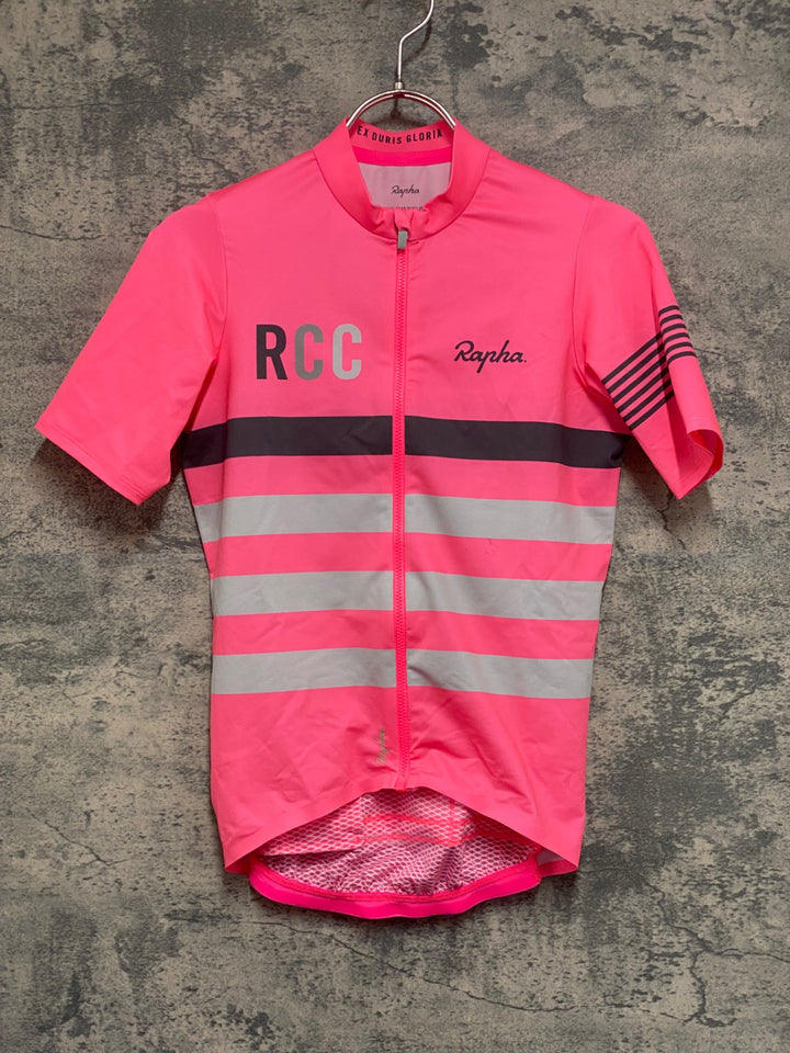 KF569 ラファ Rapha RCC MID WEIGHT JERSEY 半袖 サイクルジャージ ピンク XS ※汚れあり