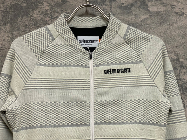 JO260 カフェドシクリステ Cafe du Cycliste CORINNE Women 長袖 サイクルジャージ グレー M 裏起毛 レディース