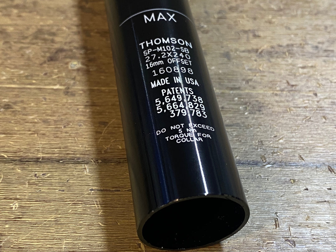 JT285 トムソン THOMSON マスターピース MASTERPIECE SP-M105-SB シートポスト Φ27.2 240mm SB16mm
