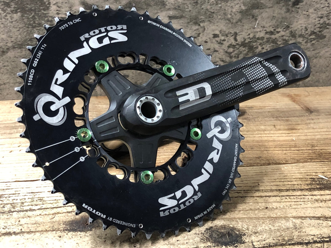 KE280 ローター ROTOR 3D クランクセット QRINGS 52/36T 170mm 24mm
