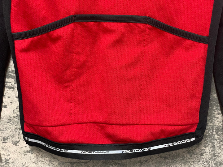 JG658 ノースウェーブ NORTHWAVE 裏起毛 長袖 サイクルジャケット S レッド