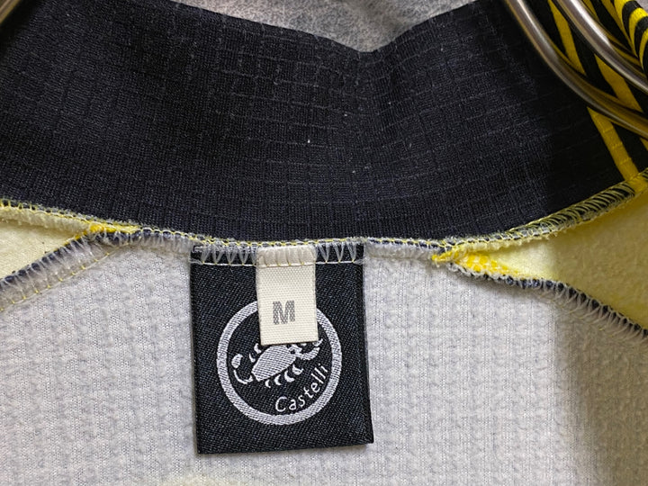 JE767 カステリ CASTELLI 長袖 サイクルジャージ 黄 M 裏起毛 ONCE