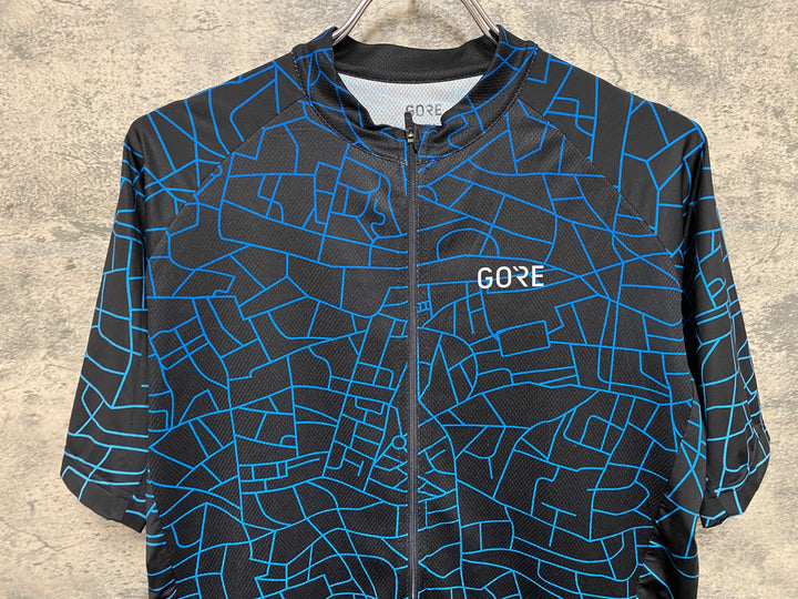 JQ797 ゴア GORE 半袖 サイクルジャージ 黒 青 EU-Lサイズ