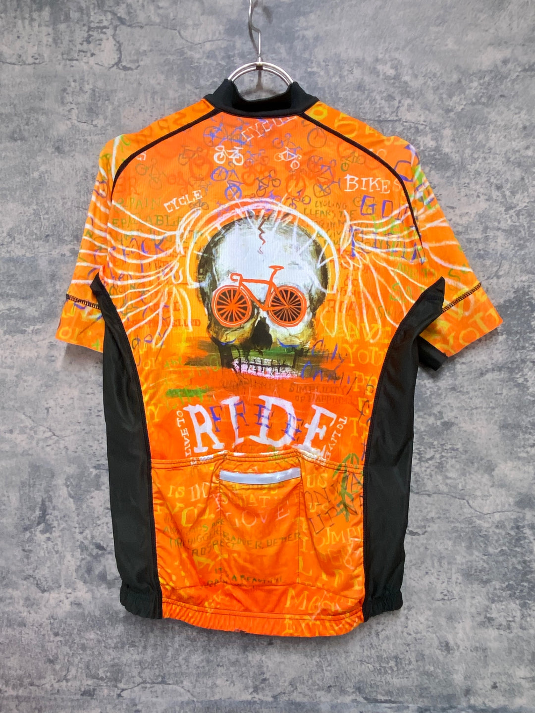 JZ999 サイコロジー CYCOLOGY 半袖 サイクルジャージ オレンジ 総柄 S