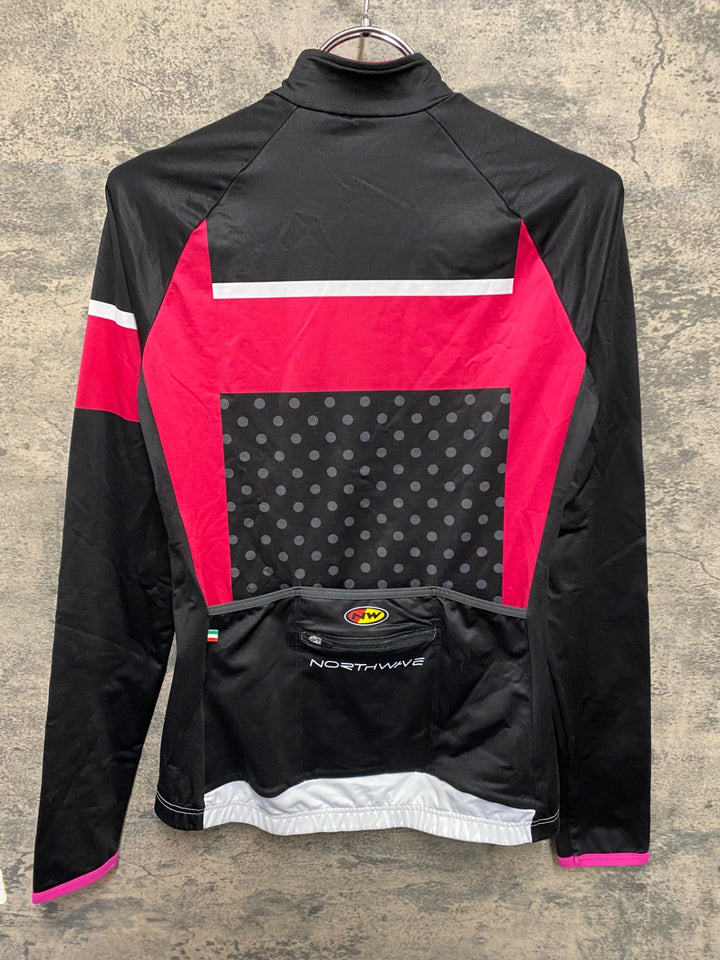 KJ896 ノースウェーブ NORTHWAVE 長袖 サイクルジャージ 黒 ピンク Mサイズ