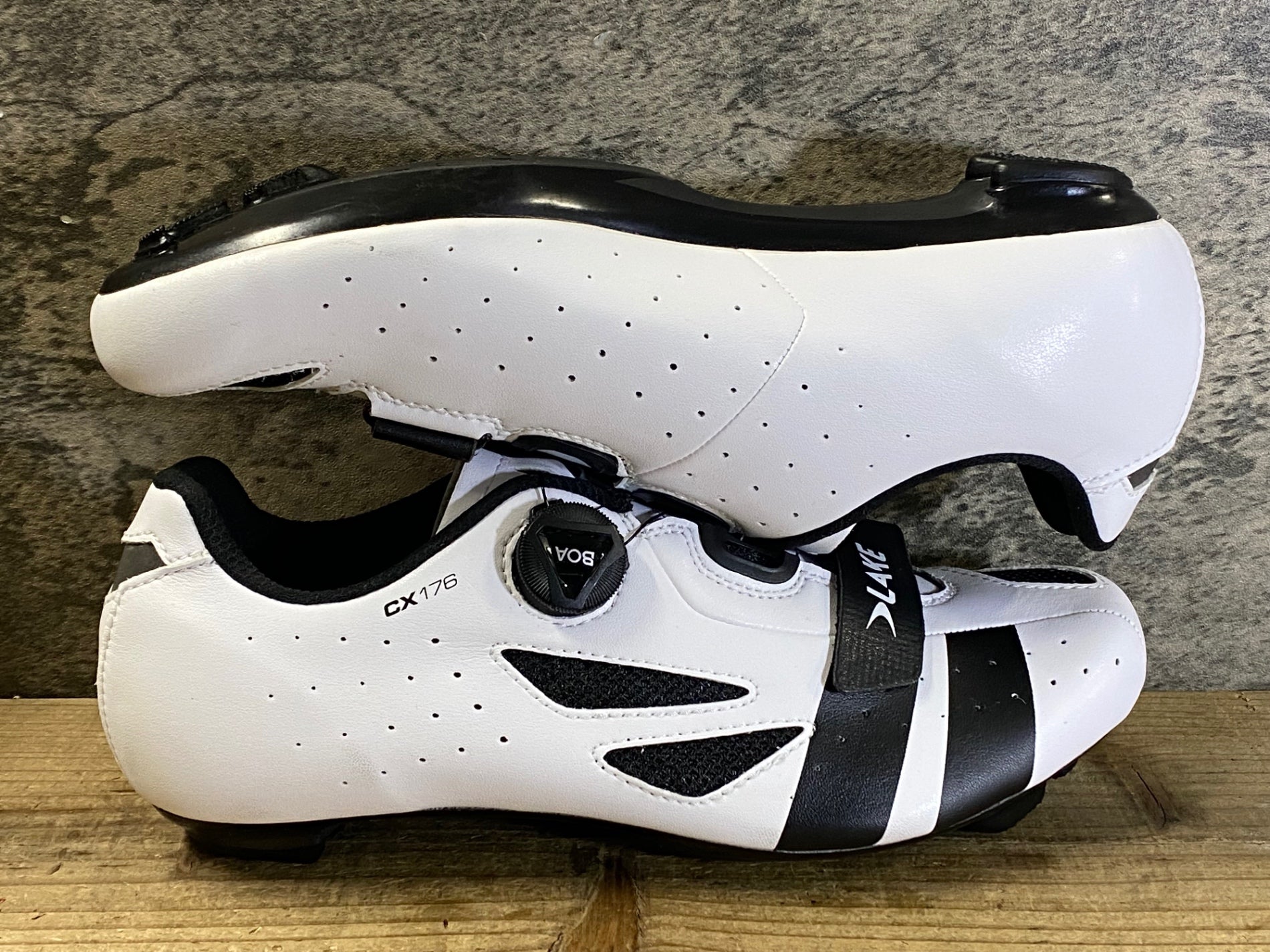 JU156 レイク LAKE CX176 CLARINO ビンディングシューズ 白 EU44 3穴
