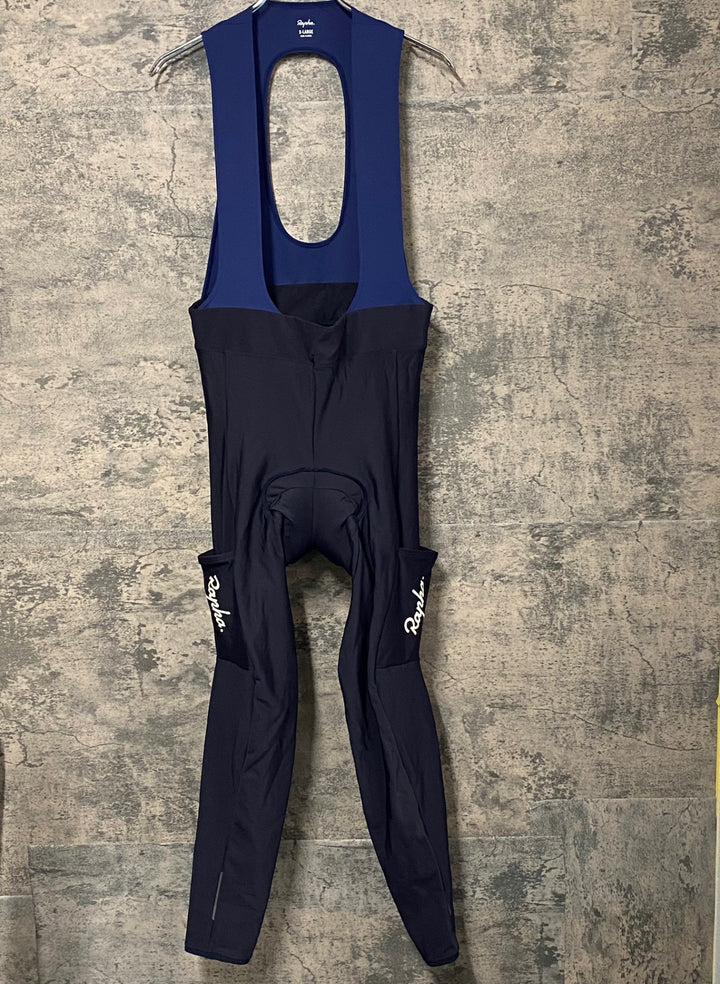 JT200 ラファ Rapha CORE CARGO WINTER TIGHTS WITH PAD カーゴ ビブタイツ 黒 紺 X-LARGE 裏起毛
