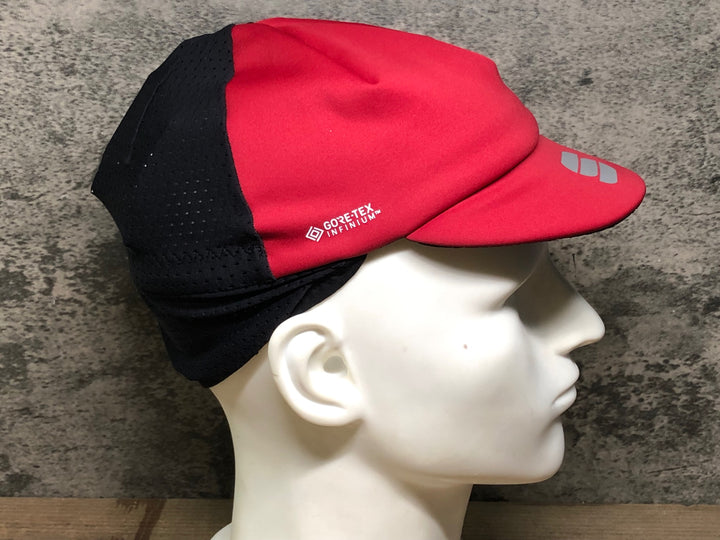 JP856 スポーツフル sportful サイクルキャップ 黒 赤 ワンサイズ 裏起毛 GORE-TEX INFINIUM