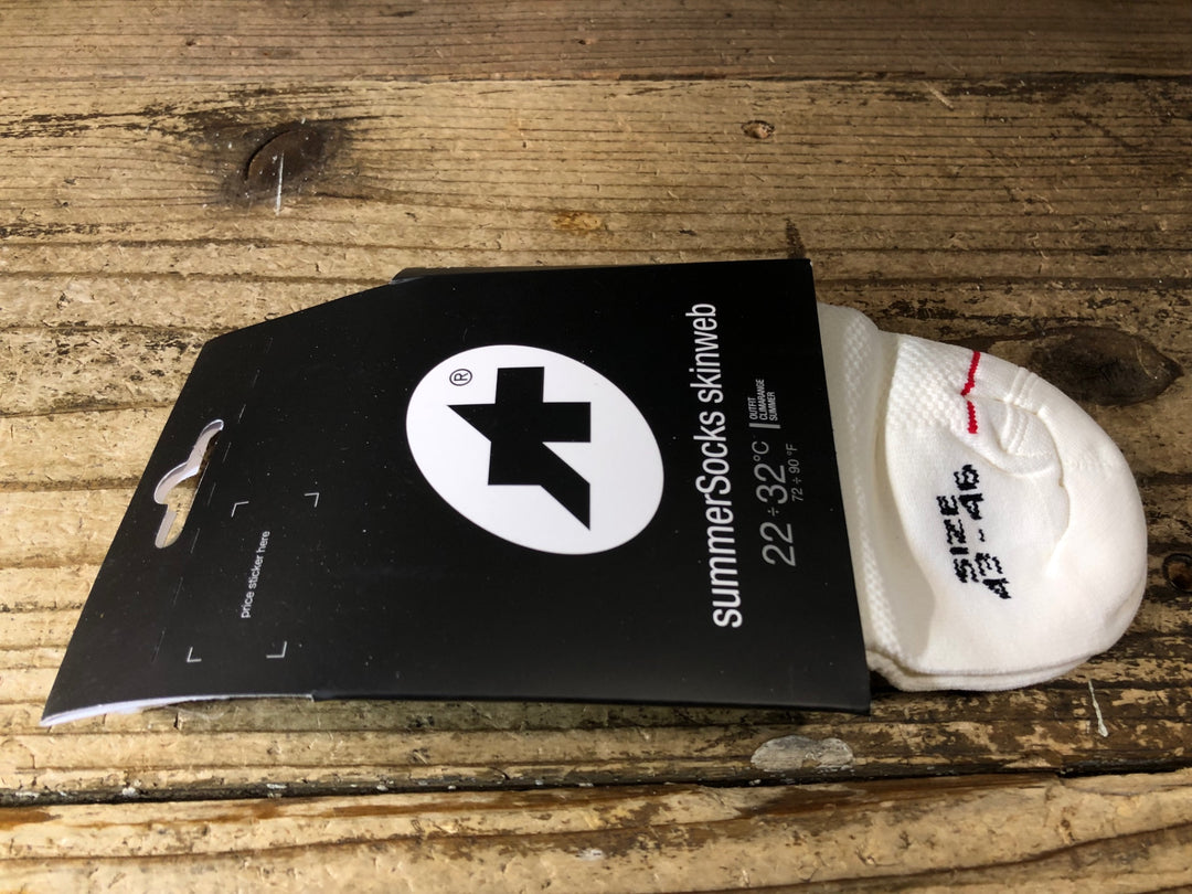 JQ207 アソス assos summerSocks skinweb サイクルソックス 白 2