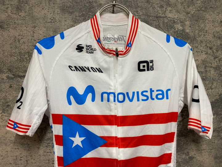 JS484 アレ ALE 半袖 サイクルジャージ 白 S movistar