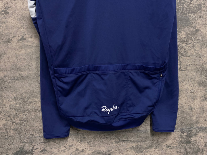 JW520 ラファ Rapha CORE LONG SLEEVE JERSEY 長袖 サイクルジャージ ネイビー XL 裏起毛