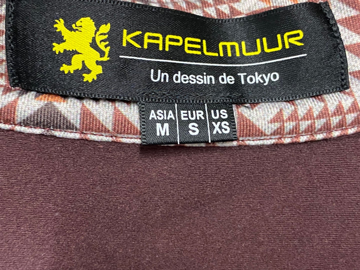 JU087 リオンドカペルミュール Lion de KAPELMUUR 長袖 サイクルジャージ ブラウン 総柄 M