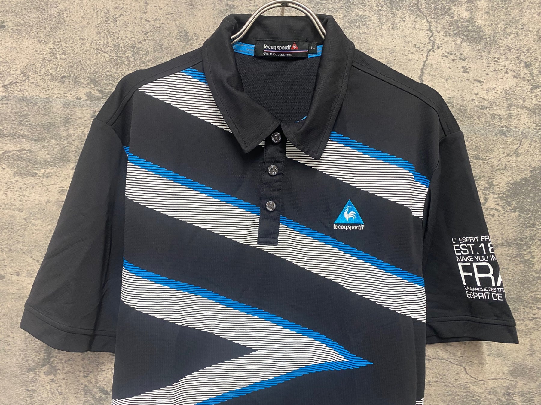 ジュンコ　ポジャギ2点 JO221 ルコックスポルティフ le coq sportif 半袖 ポロシャツ 黒 LL