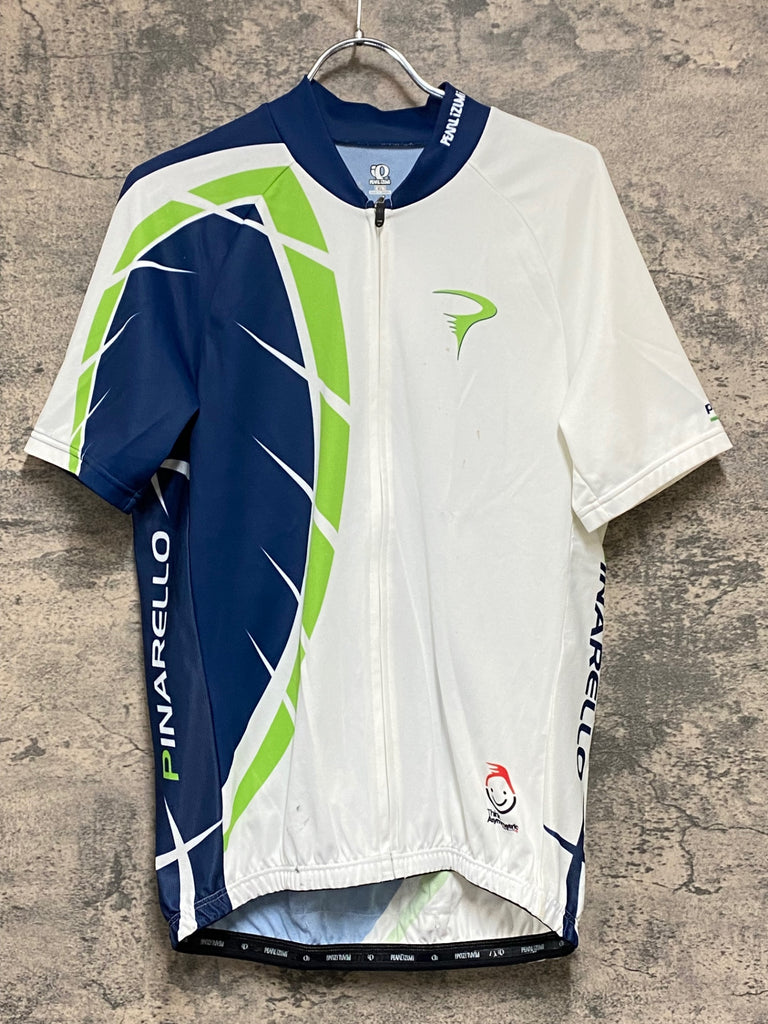 パールイズミPINARELLO半袖サイクルジャージ 日本製 正規品、 KB081 パールイズミ PEARL iZUMi 半袖 サイクルジャージ 白 紺 XL