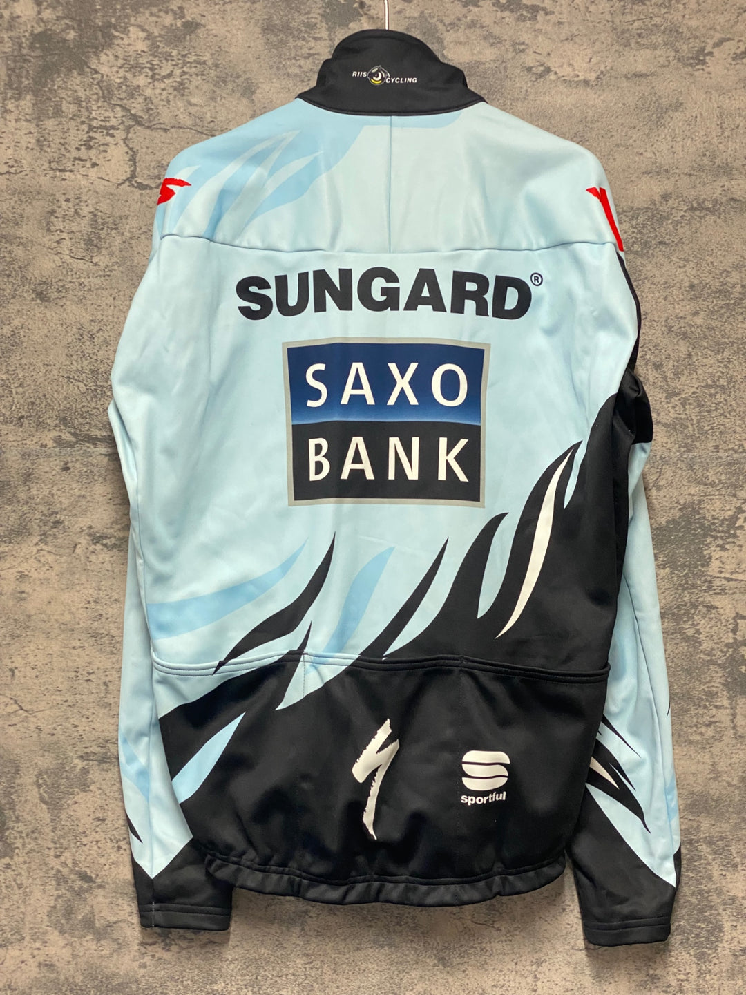 KJ809 スポーツフル sportful 長袖 サイクルジャケット 水色 XL 裏起毛 SAXO BANK