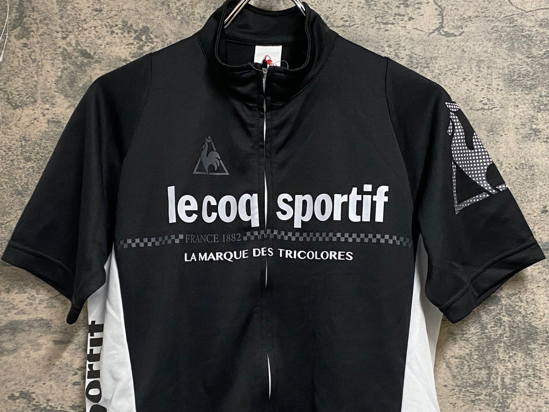 JT316 ルコックスポルティフ le coq sportif 半袖 サイクルジャージ 白 黒 L