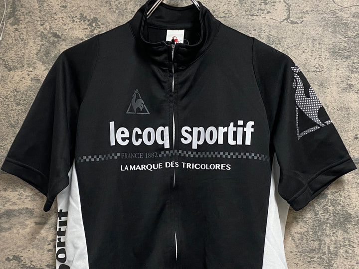 JT316 ルコックスポルティフ le coq sportif 半袖 サイクルジャージ 白 黒 L