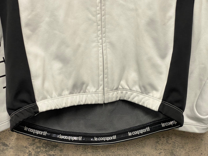 JT586 ルコックスポルティフ le coq sportif 長袖 サイクルジャケット 白 黒 S 裏起毛