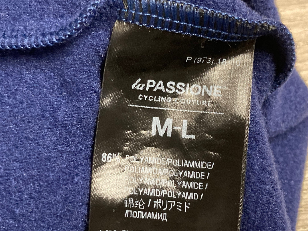 JG937 ラパッション la passione アームウォーマー 紺 M-L 裏起毛
