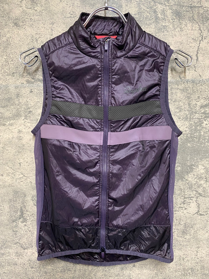 KL475 ラファ Rapha WOMEN'S BREVET INSULATED GILET サイクルベスト ジレ 紫 XS ※動物の毛