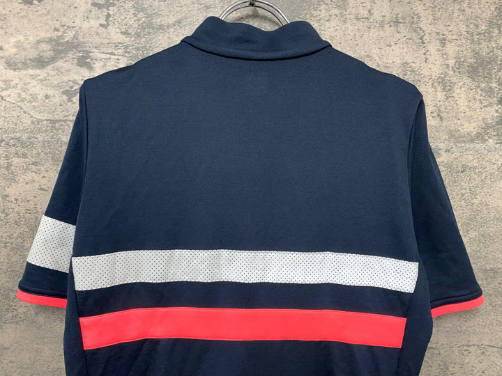 JH046 ラファ Rapha BREVET JERSEY Ⅱ 半袖 サイクルジャージ 紺 ピンク