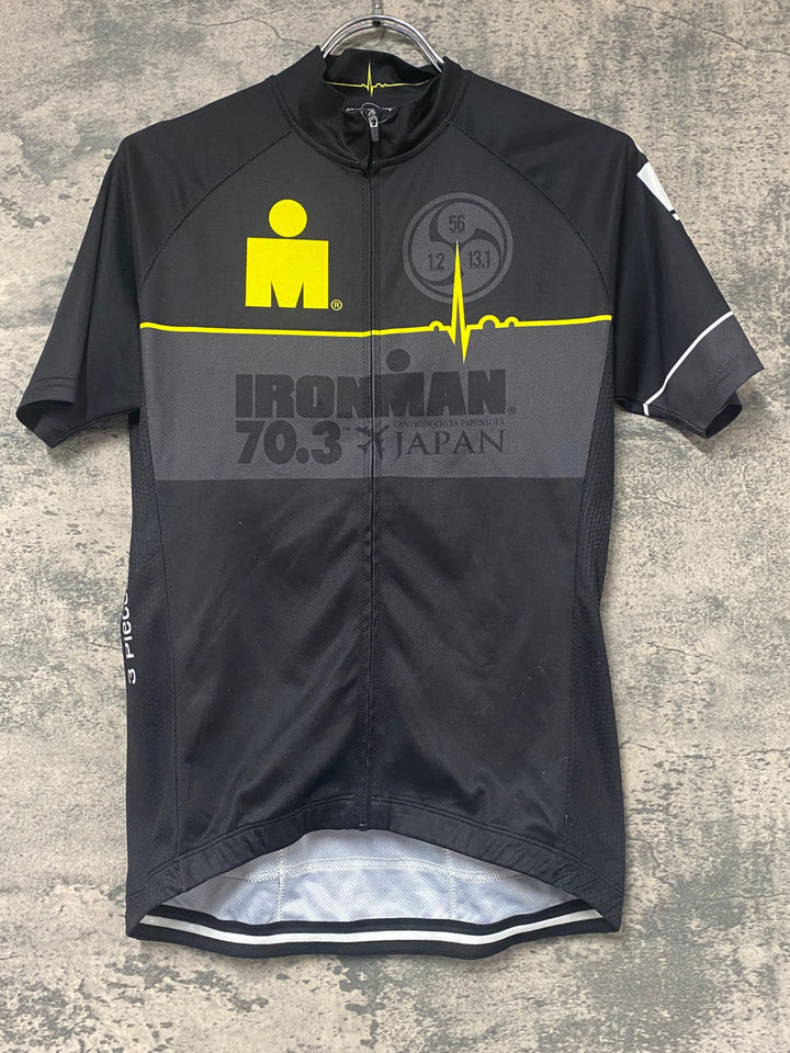 KK003 IRONMAN 半袖 サイクルジャージ 黒 M