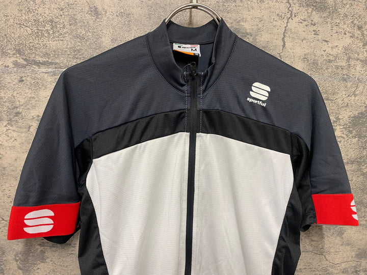 KH002 スポーツフル sportful 半袖 サイクルジャージ 黒白 M