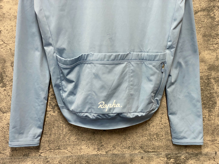 KH710 ラファ Rapha CORE LONG SLEEVE JERSEY 長袖 サイクルジャージ 水色 M 裏起毛