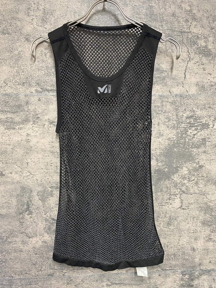 KA646 ミレ MILLET メッシュ ノースリーブベースレイヤー 黒 S-M