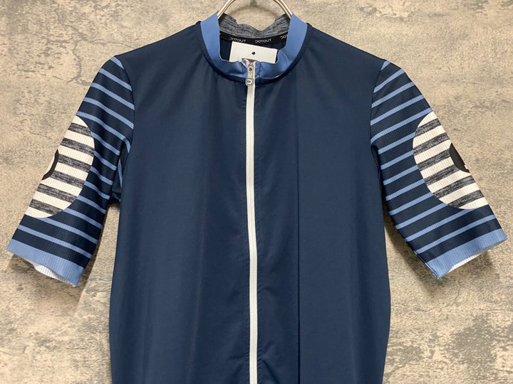 KM228 ドットアウト DOTOUT Horizon Jersey 半袖 サイクルジャージ 紺 M