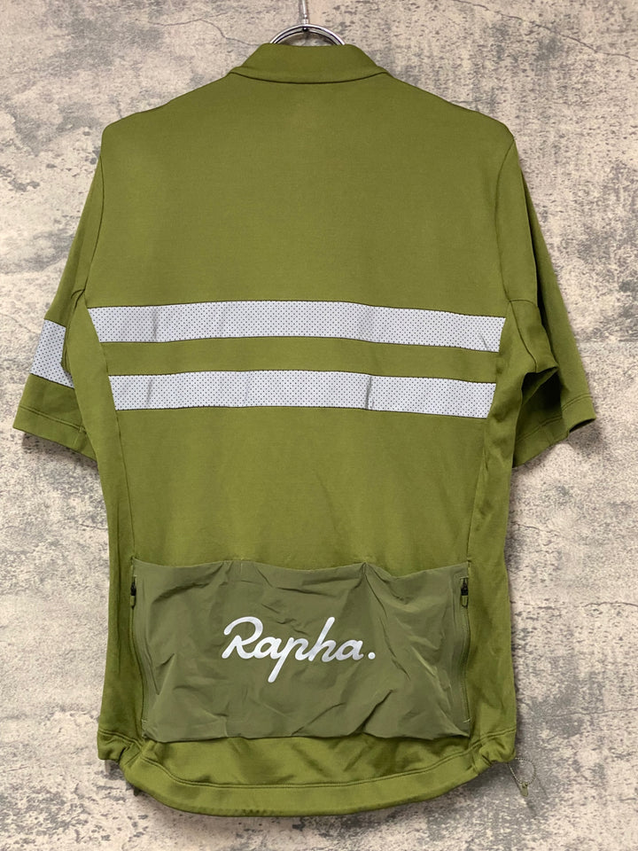 KJ110 ラファ Rapha MEN'S BREVET JERSEY 半袖 サイクルジャージ オリーブ L