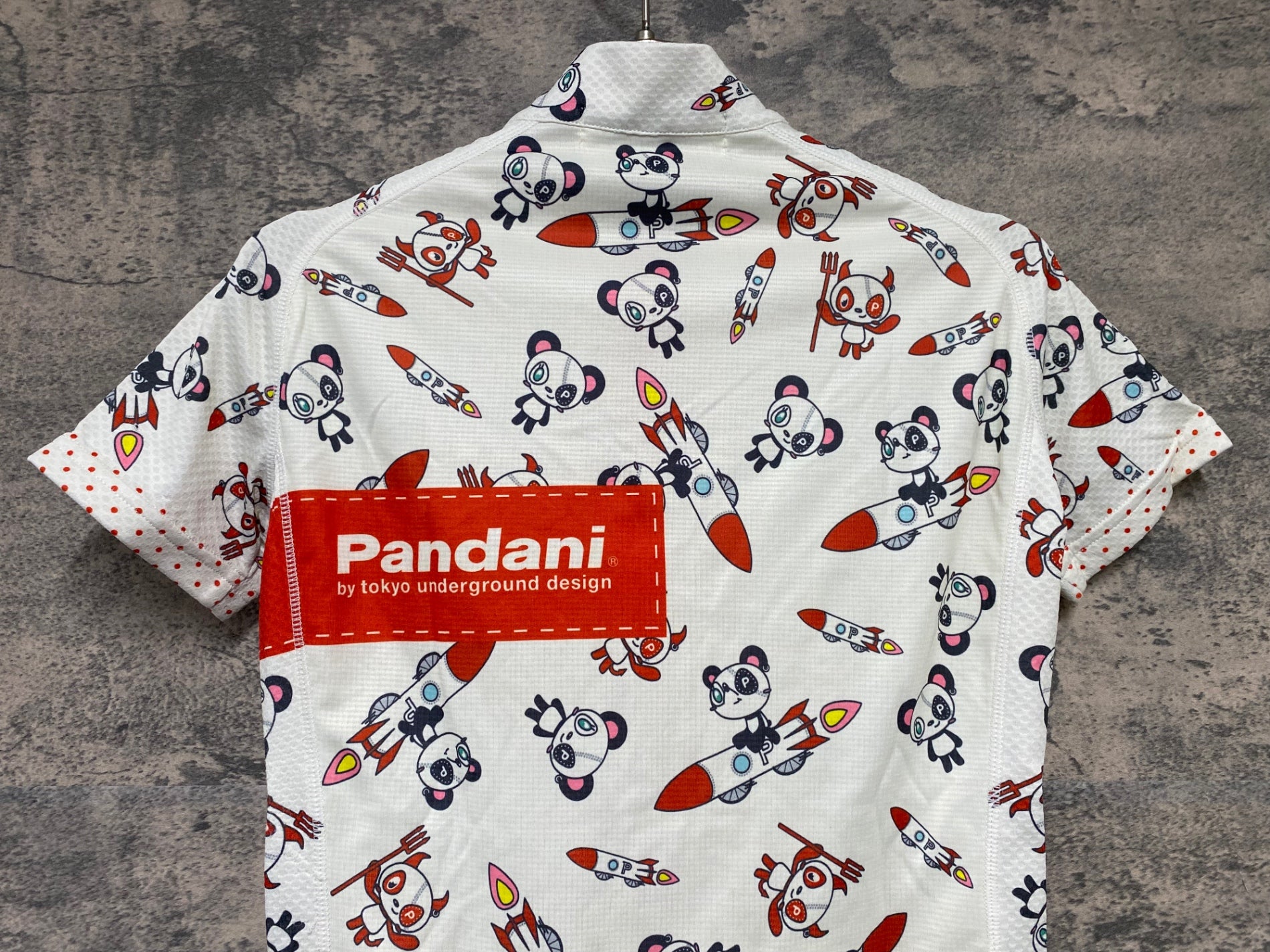KD596 パンダーニ Pandani 半袖 サイクルジャージ 白 赤 XS レディース
