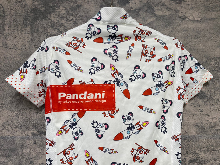 KD596 パンダーニ Pandani 半袖 サイクルジャージ 白 赤 XS レディース