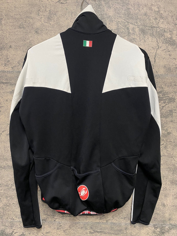JT665 カステリ CASTELLI ロッソコルサ ROSSO CORSA 長袖 サイクルジャージ 黒 L 裏起毛 GORE WINDSTOPPER