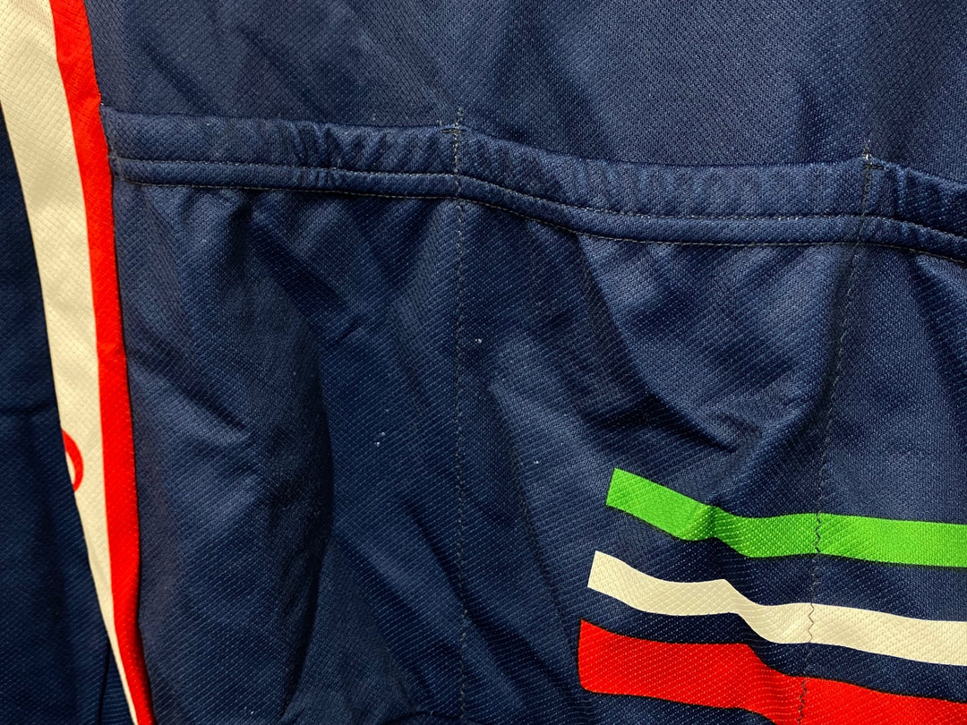 KF186 サンティーニ Santini 長袖 サイクルジャージ ネイビー M 裏起毛 DE ROSA FLAMINIA