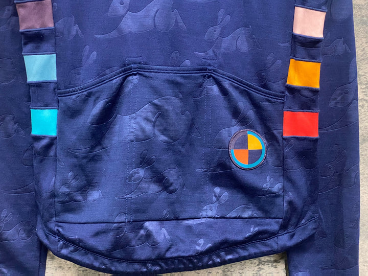 KF571 ラファ Rapha RCC + PAUL SMITH CLASSIC LONG SLEEVE JERSEY 長袖 サイクルジャージ 青 XS ほつれあり