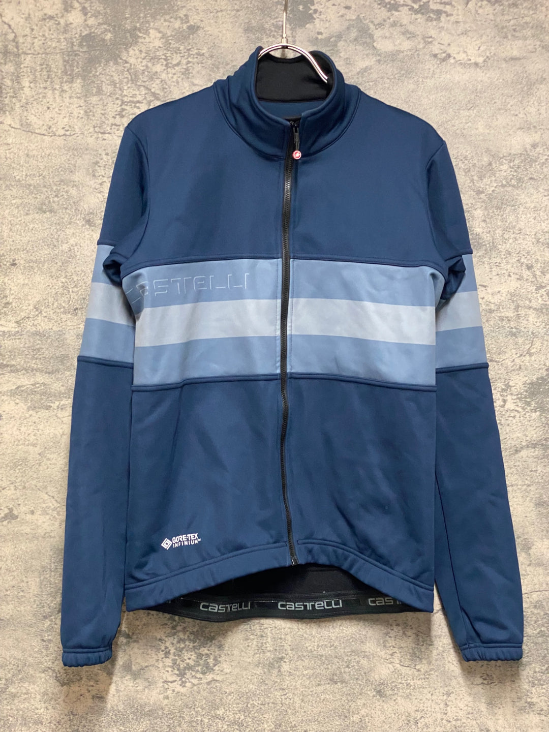 JO714 カステリ CASTELLI 長袖 サイクルジャケット 紺 M 裏起毛 GORE-TEX INFINIUM